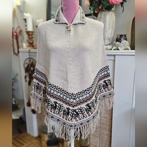 100% Alpaca Wool Poncho. Made In PERU. Unisex Poncho. Alpaca